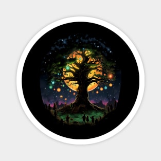 The Party Tree by Night - Whimsical - Fantasy Magnet